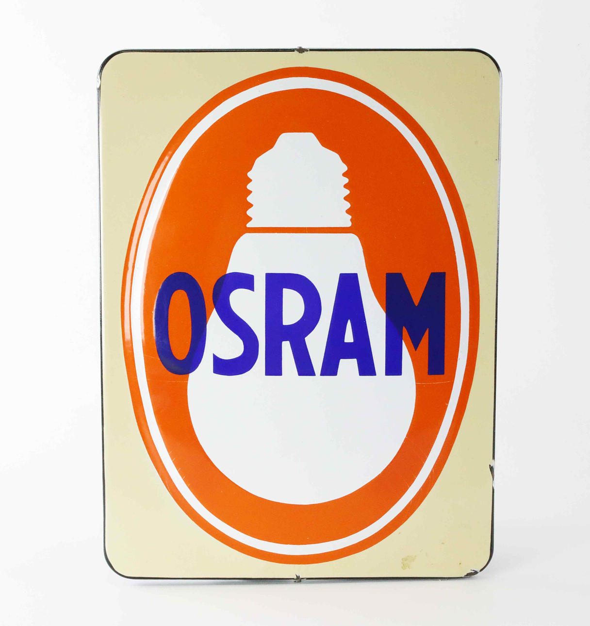 An enamel plaque, Osram, 1930s.