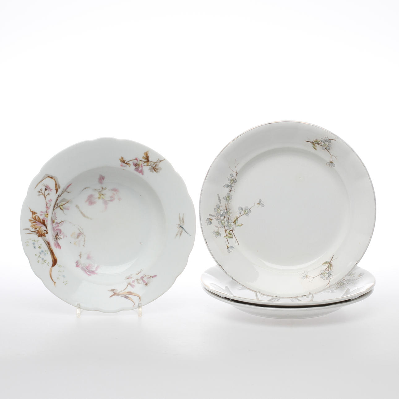 TALLRIKAR, 3+1 st, keramik, Kuznetsov, Ryssland, omkring1900.