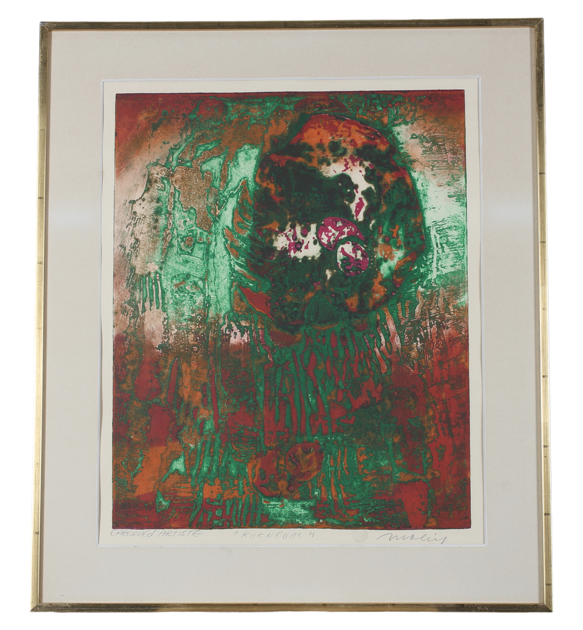 BRITA MOLIN. “Carnival”, color lithograph, signed and numbered EA.