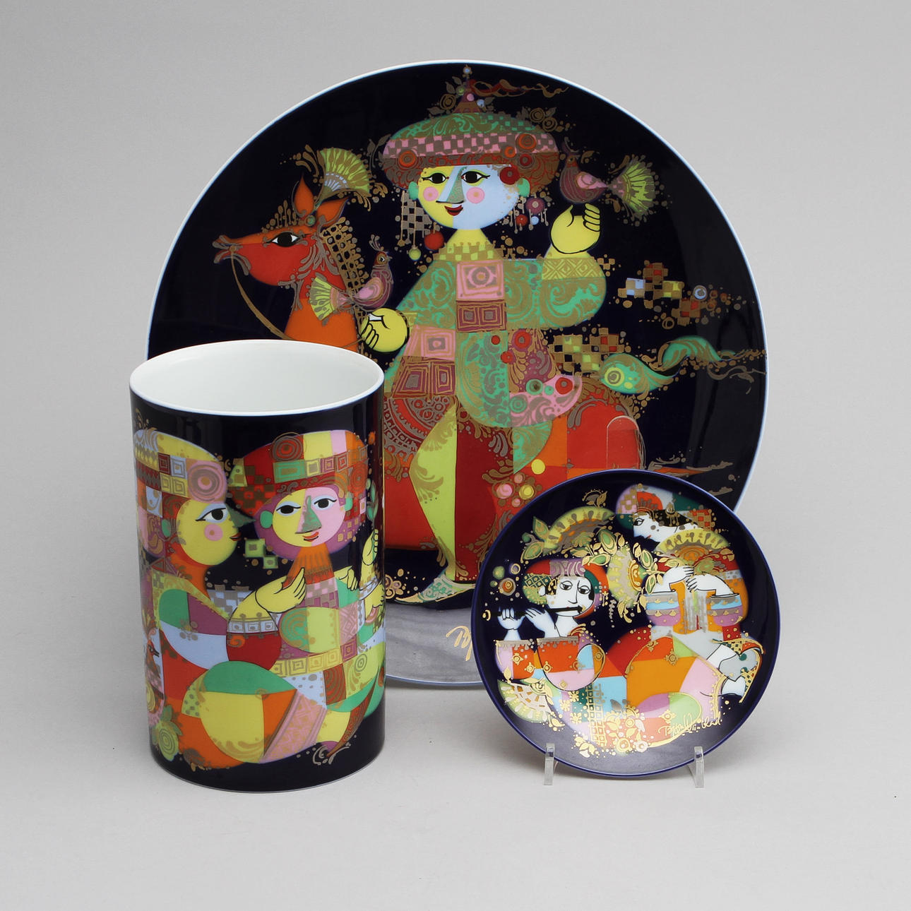 PORSLIN, 3 delar, Björn Wiinblad, Rosenthal.