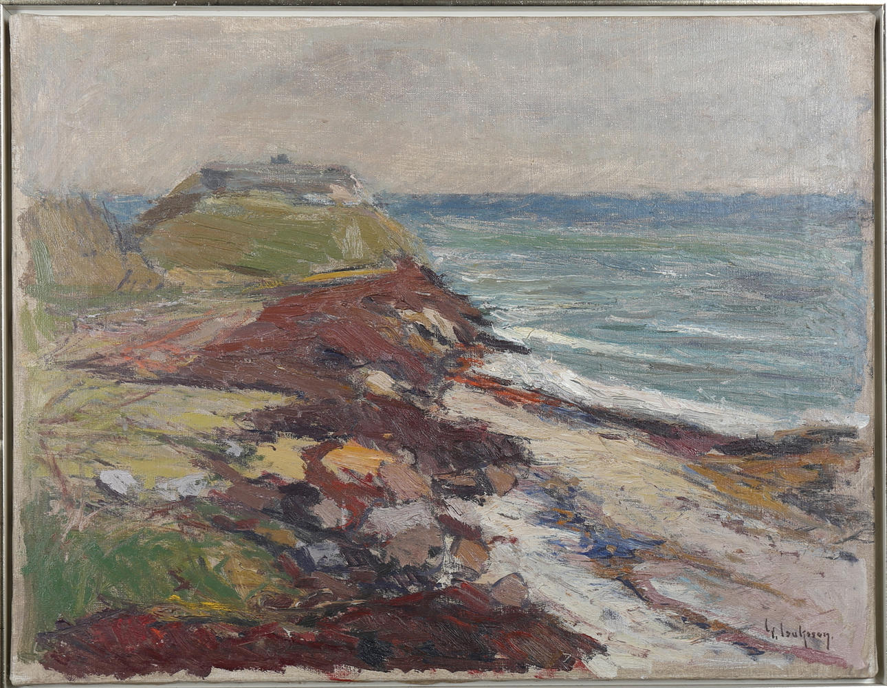 GIDEON ISAKSSON. Olja på duk, kustbild, signerad G Isaksson.