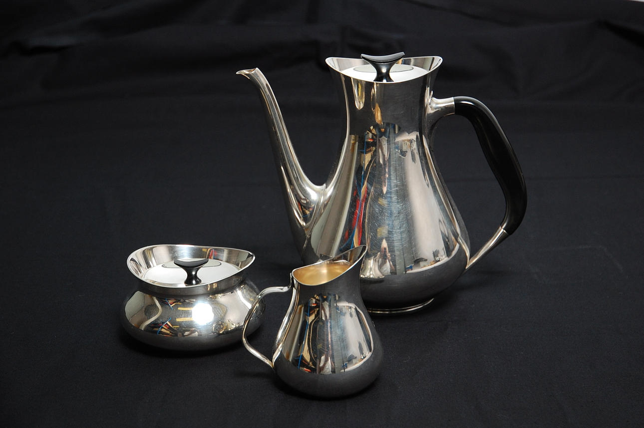 KAFFESERVIS, 3 delar COHR, nysilver Danmark.