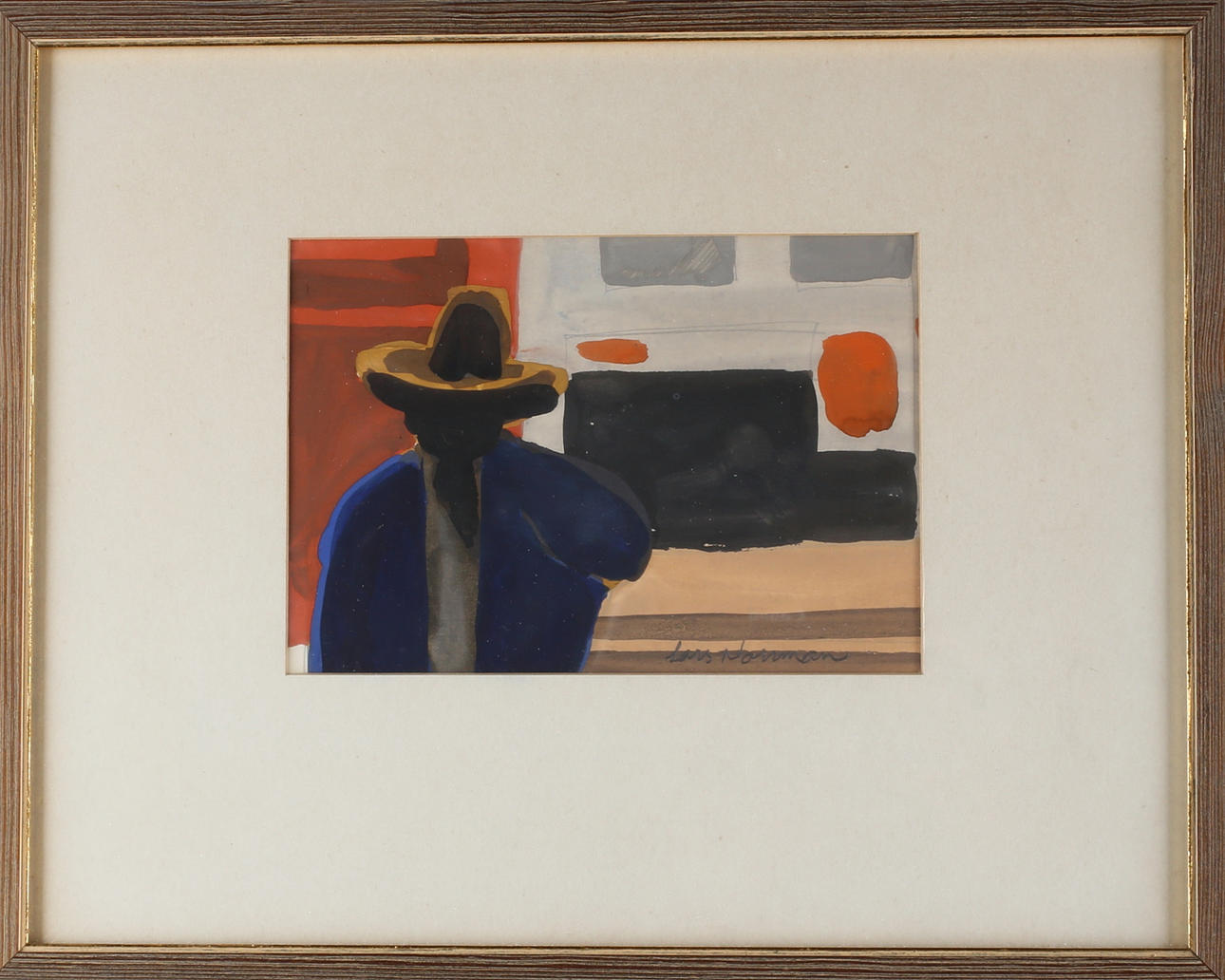 LARS NORRMAN. "Mexikansk stiltje", Akvarell, signerad.