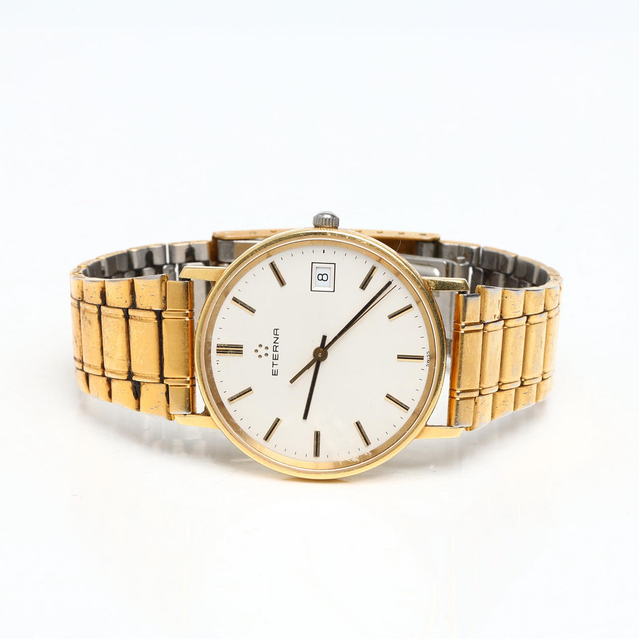 ETERNA, wristwatch, gold 14k, quartz, dated 1992 in engraving.