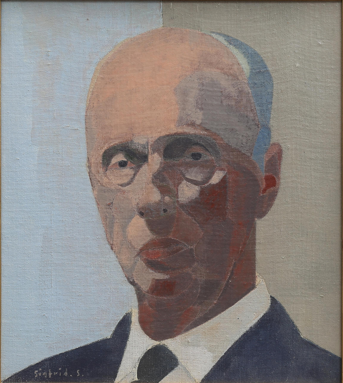 SIGFRID "SIFFRAN" SÖDERGREN. Porträtt av Josef Anér. Olja på pannå, signerad.