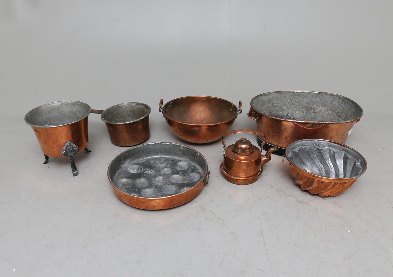 KOPPARFÖREMÅL, 7 delar, 18/1900-tal.