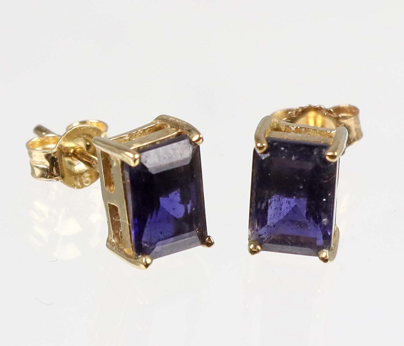 CEYLON IOLITH GOLDOHRRINGE Gold 375.