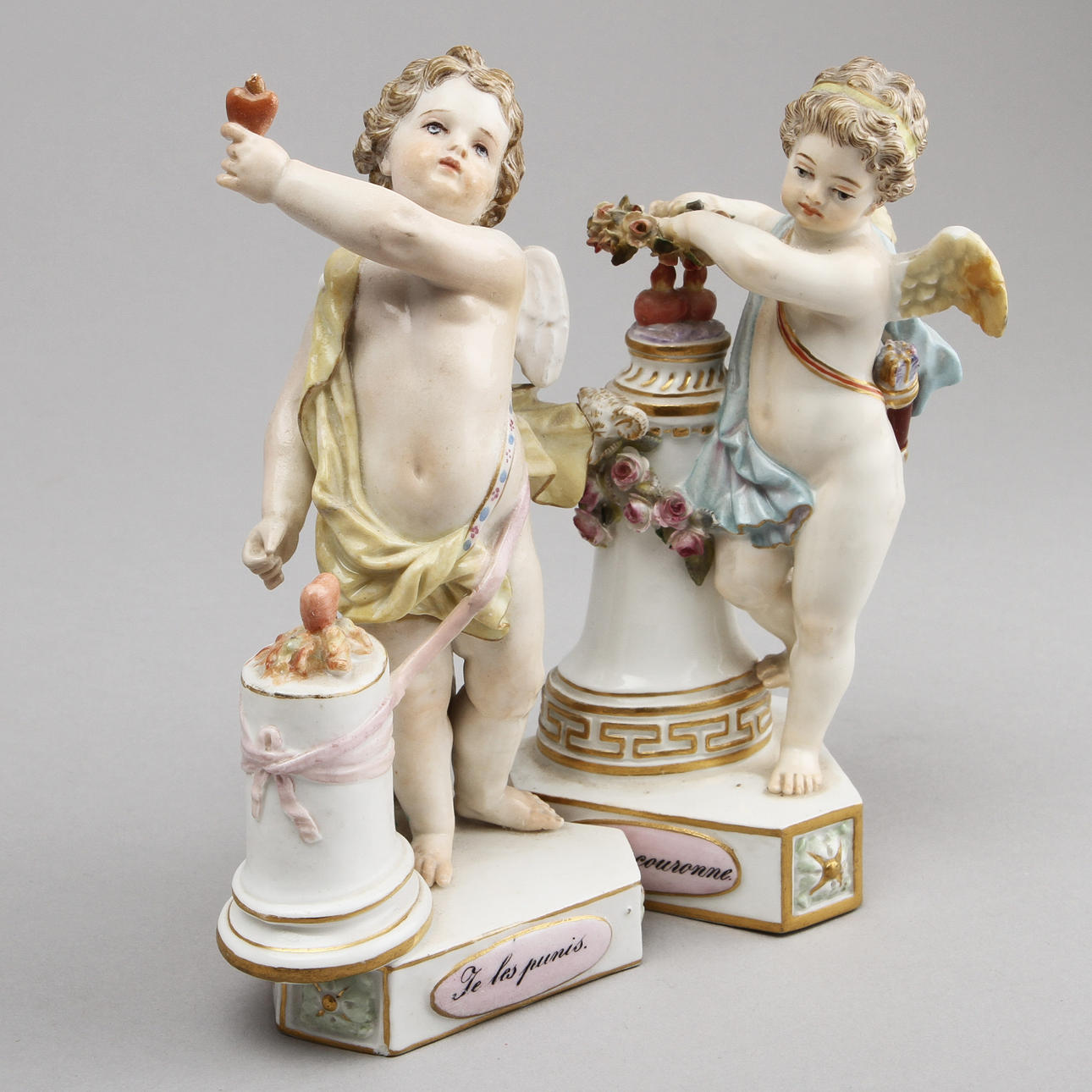 FIGURINER, 2 st, porslin, Meissen 1815-1924.