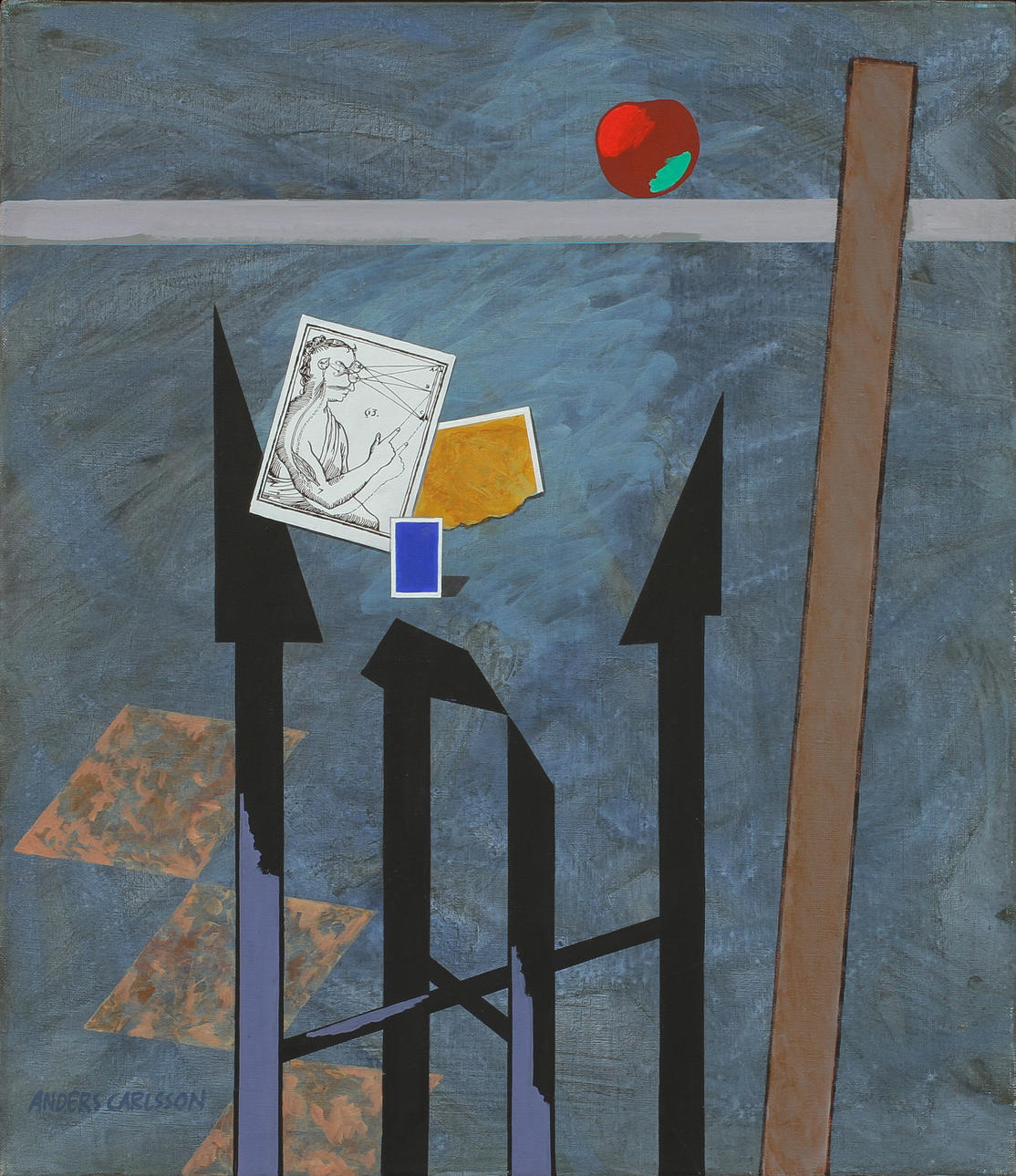 ANDERS CARLSSON. Komposition, akryl på duk, signerad.