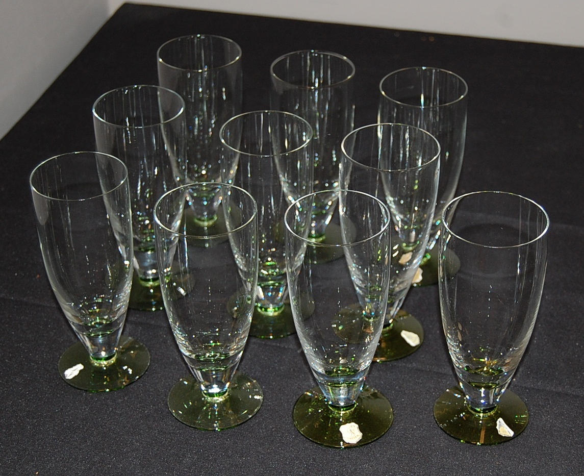 GLAS,10 delar, champagne, Åfors glasbruk.