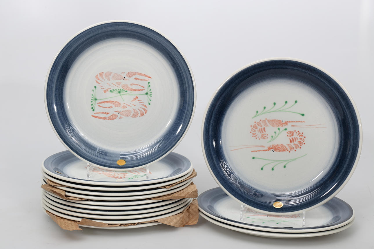 SKALDJURSTALLRIKAR, porslin, 14 stycken, Nittsjö.