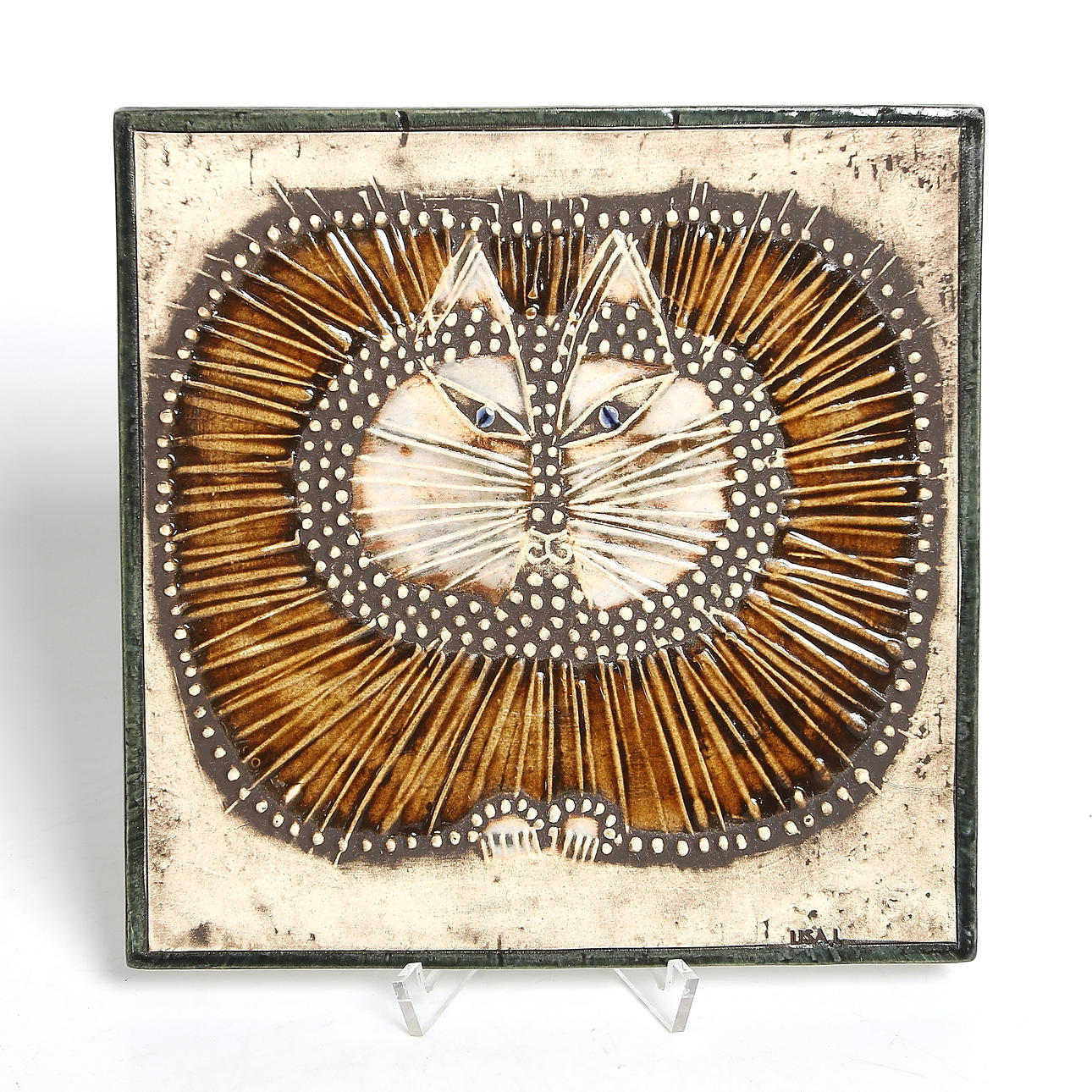 VÄGGPLATTA, katt, Lisa Larson, Gustavsberg.