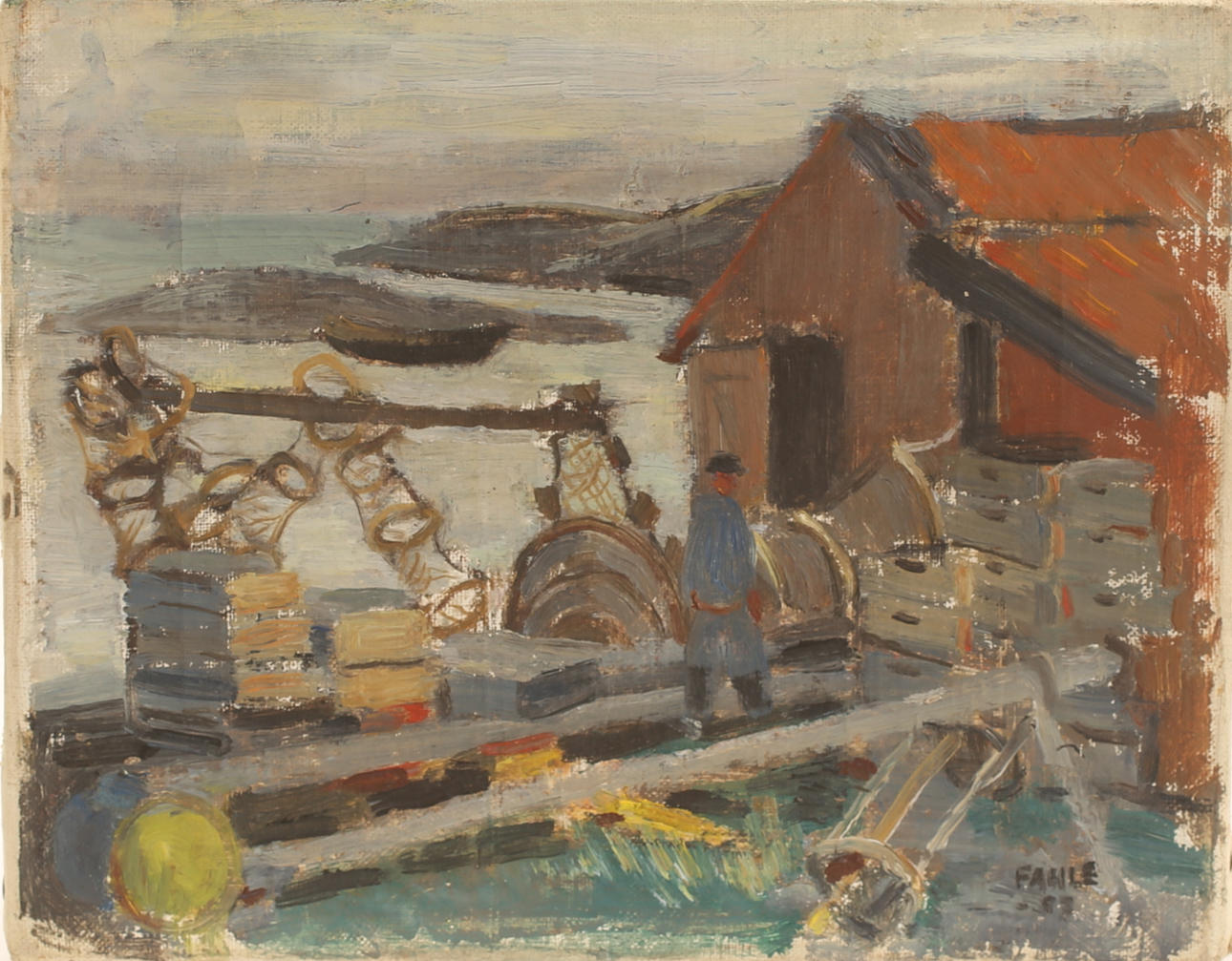GUSTAF ADOLF FAHLE. Oil on canvas, “Källskär”, signed and dated 1957 ...