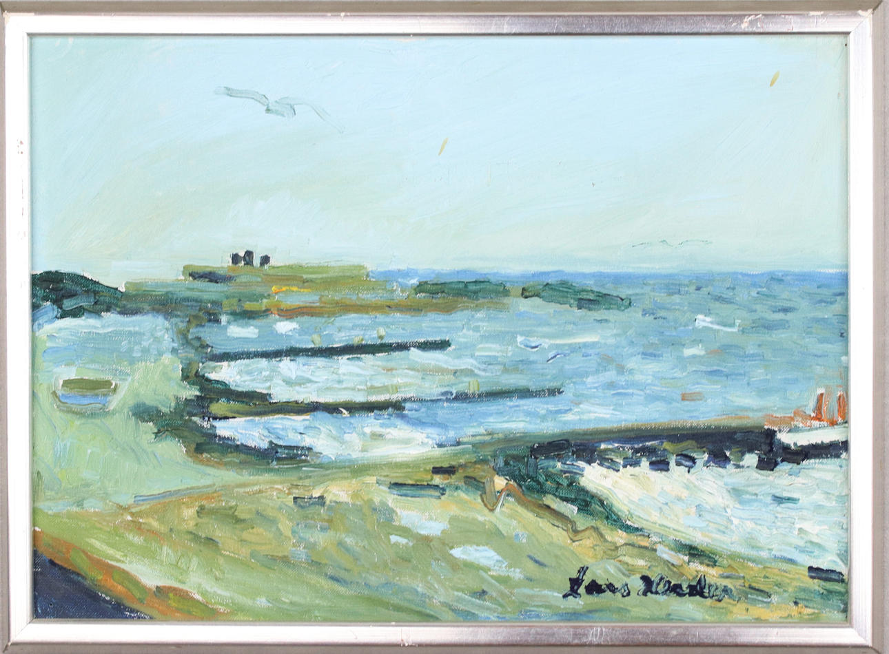 LARS HERDER. Oil on canvas, Helsingborg motif, signed.