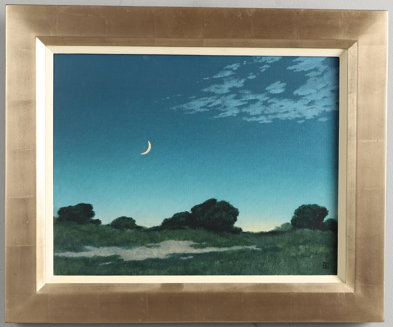 MICHAEL BENNALLACK HART (B.1948). LANDSCAPE WITH NEW MOON.