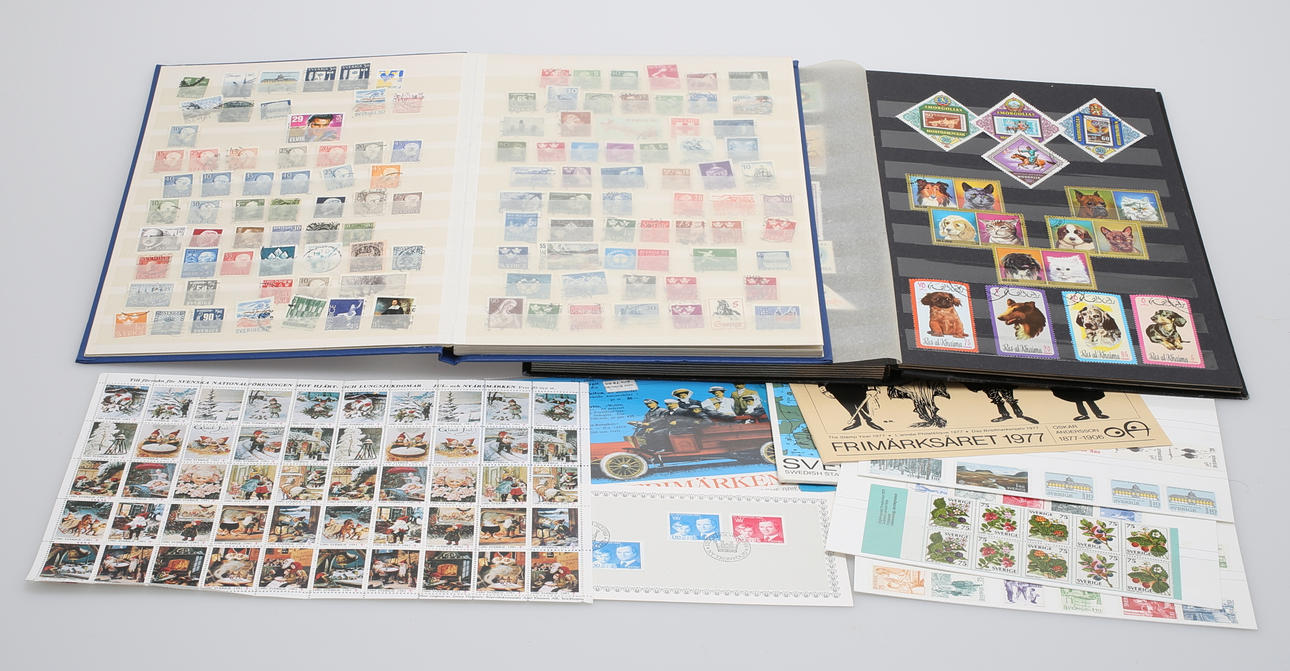 FRIMÄRKEN, svenska ostämplade m m.