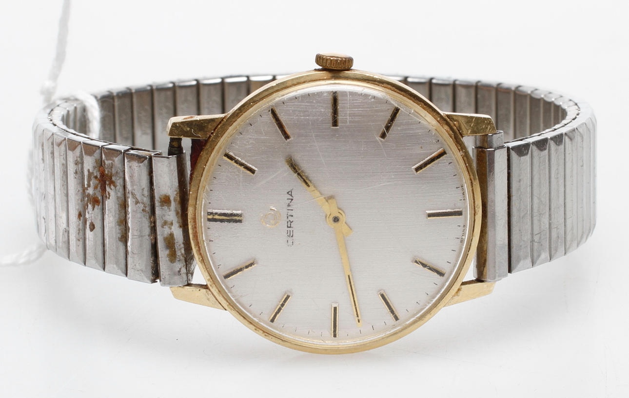 HERRARMBANDSUR, Certina, 14k guld.