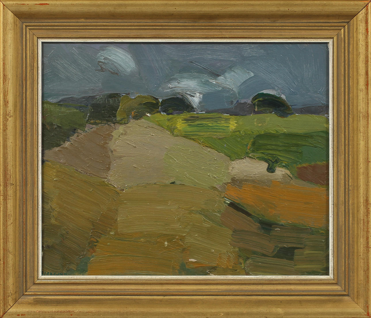 GÖSTA BACKLUND. Landskap, olja på pannå, signerad Backlund.