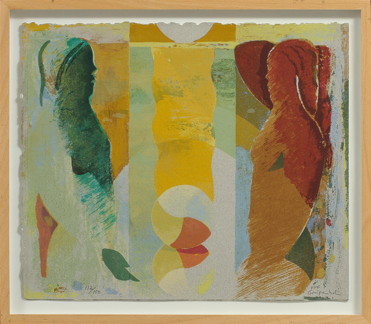 ULF GRIPENHOLM. Färgserigrafi, "Ljust möte", sign o numr 112/150.