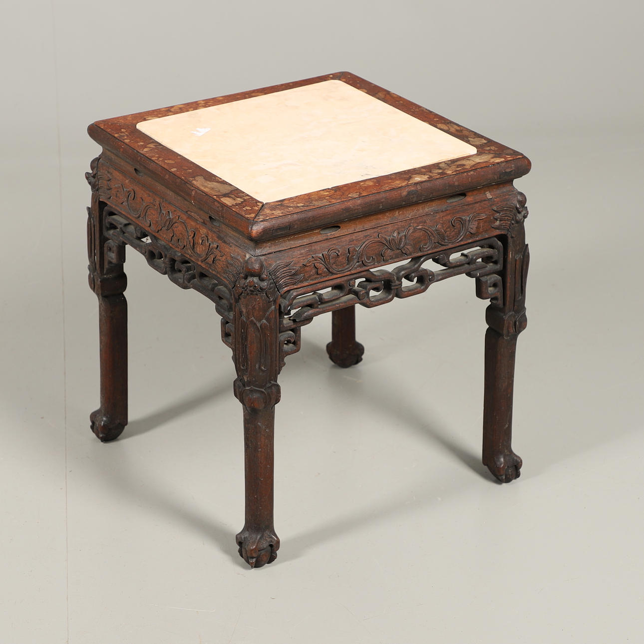 A CHINESE HARDWOOD LOW TABLE.