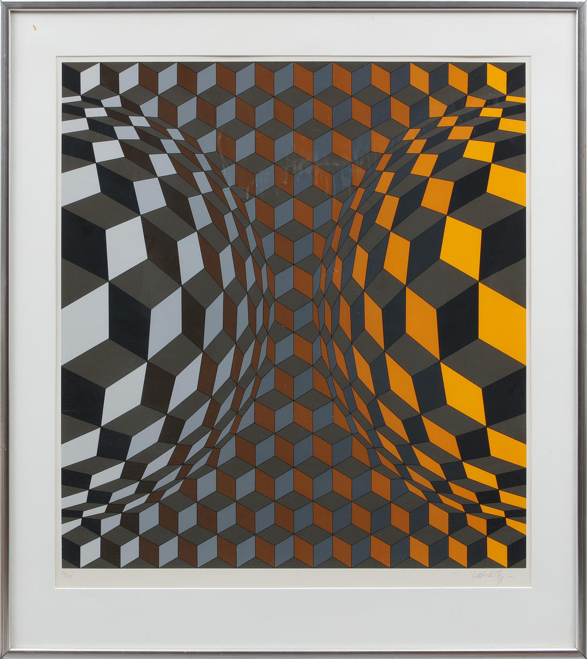 VICTOR VASARELY. Geometric patterns, lithograph in colours, signed and numbered 94/275.