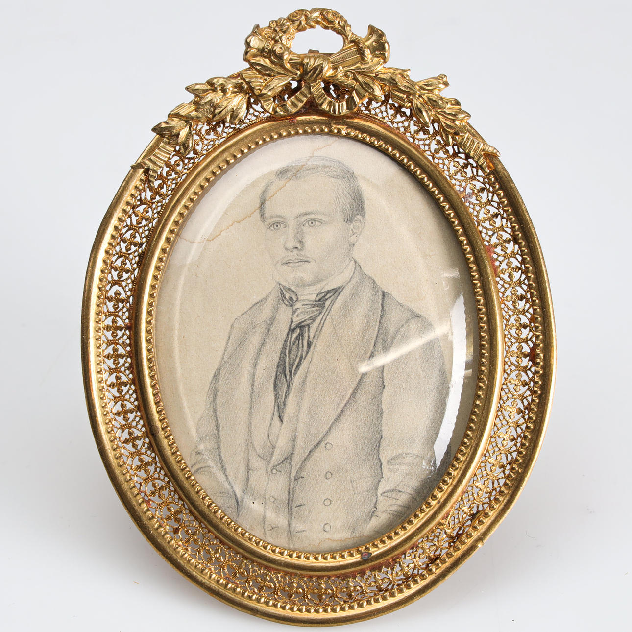 Miniatura, dibujo a lápiz, siglo XIX.