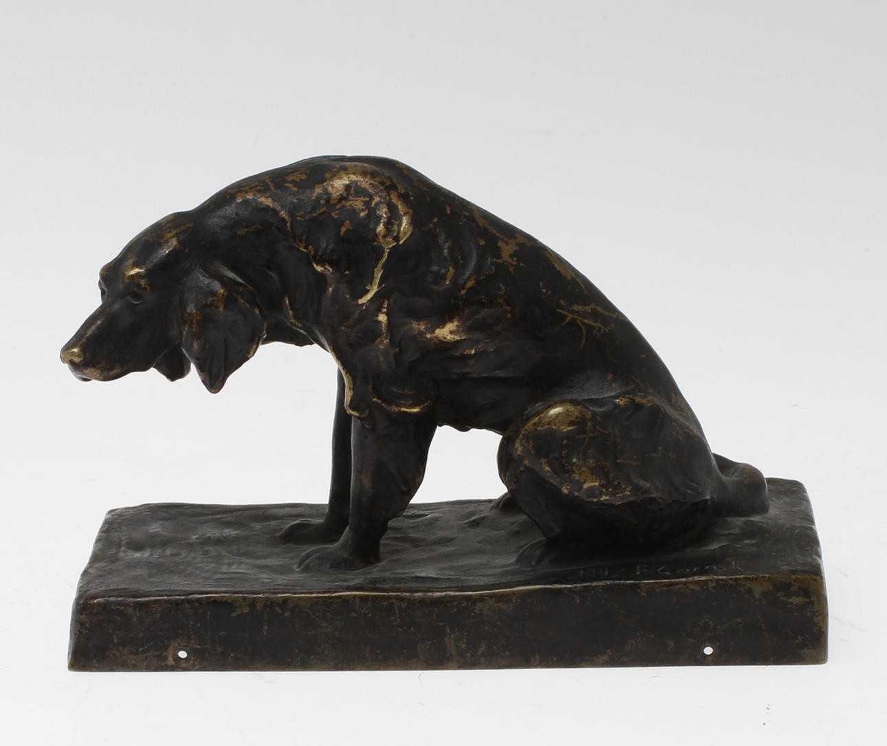 FREIDRICH GORNIK. Hund, brons, signerad.