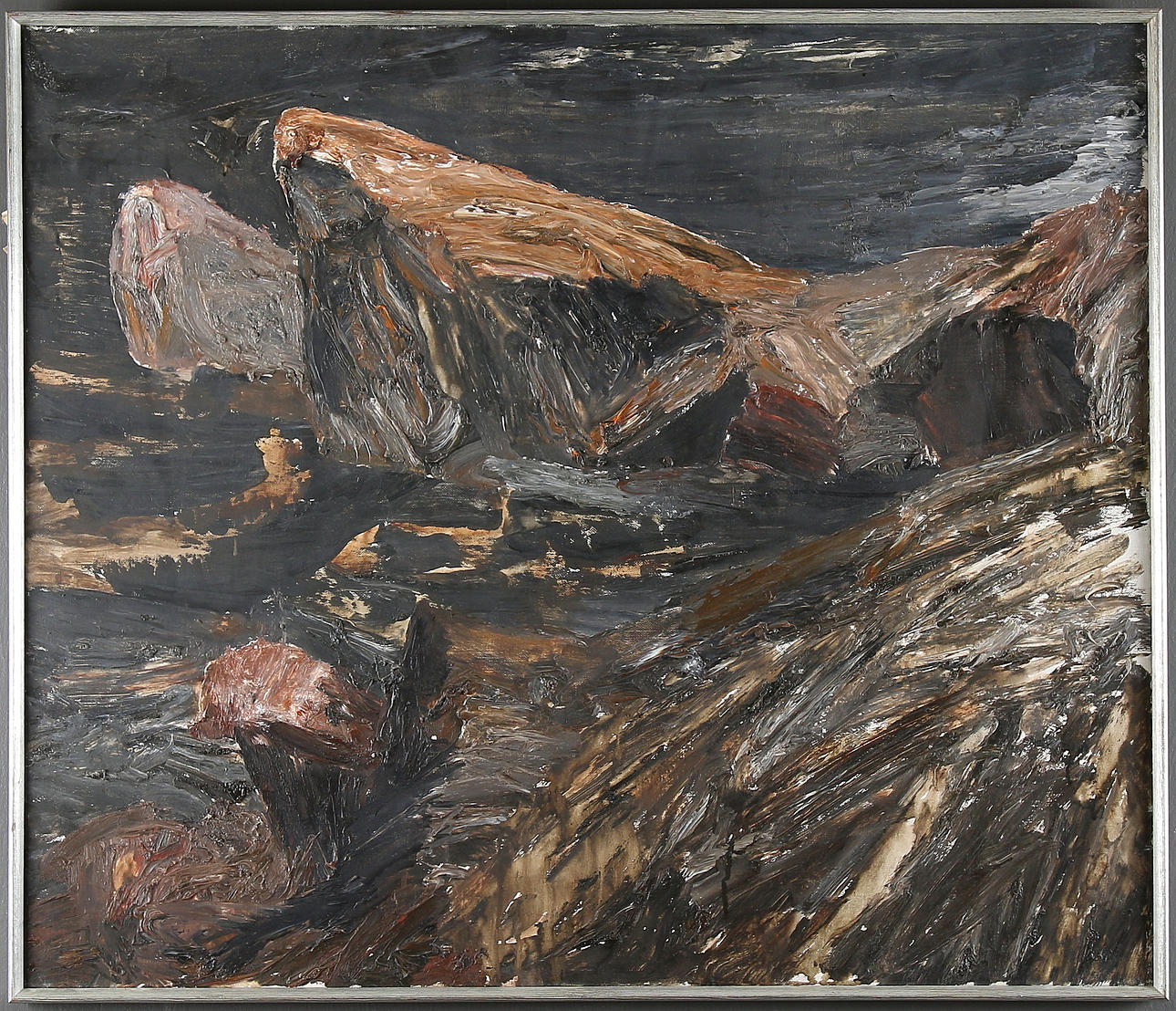 LARS BÖRJESSON. Komposition, olja på duk, signerad a tergo.