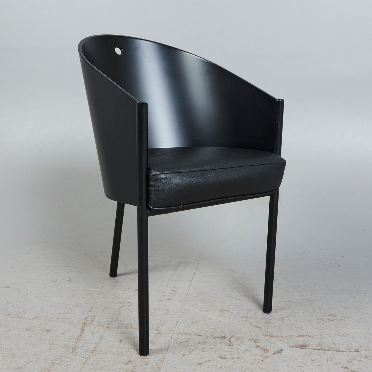 PHILIPP STARCK. Driade, stol/ spisestol, model 'Aleph', stålrør, egetræsfiner, 1980'erne, Italien.