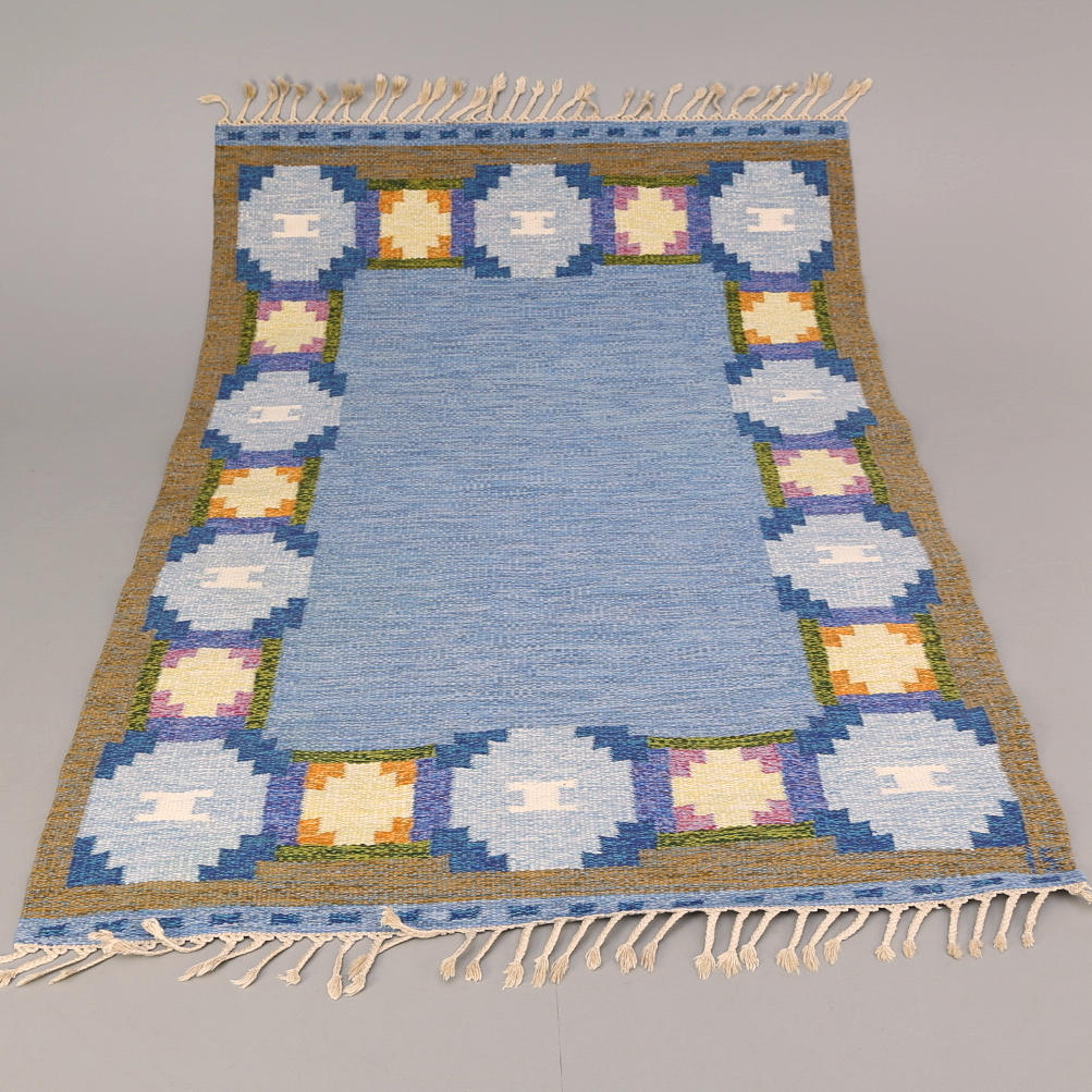 RÖLAKANMATTA, signerad IS, Ingegerd Silow, 197x135 cm.