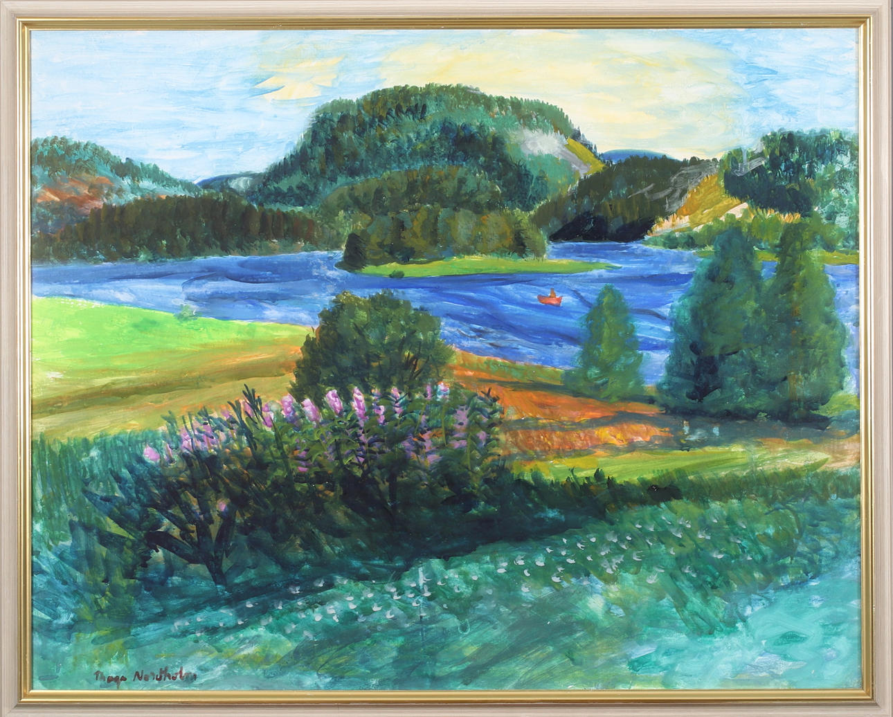 THAGE NORDHOLM. Nordingrå, akvarell på papper, signerad.
