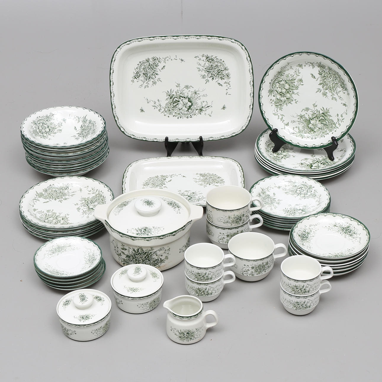 SERVISDELAR, 54 st, "Grön Anna" Rörstrand.