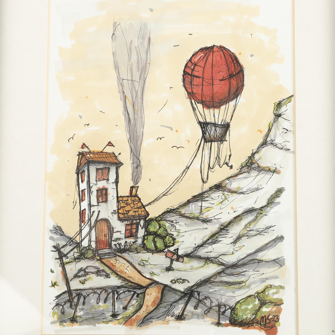 MARKUS SOLÄLV. “Leave me alone”, mixed media, signed.