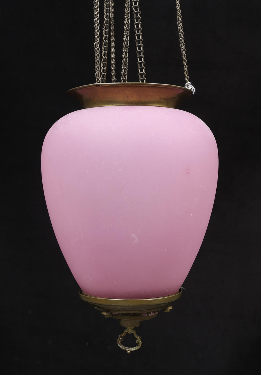 MÅNSKENSLAMPA, omkring 1900. Total höjd 67 cm.