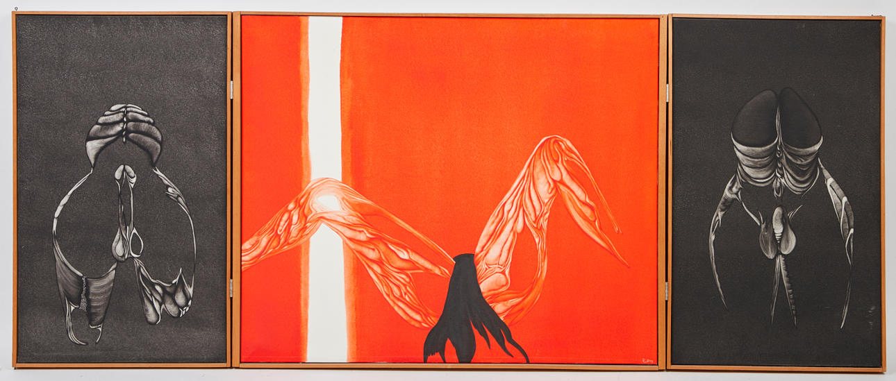 BERND BOHMEIER. Pintura/Tríptico, 'Retablo', 1969.