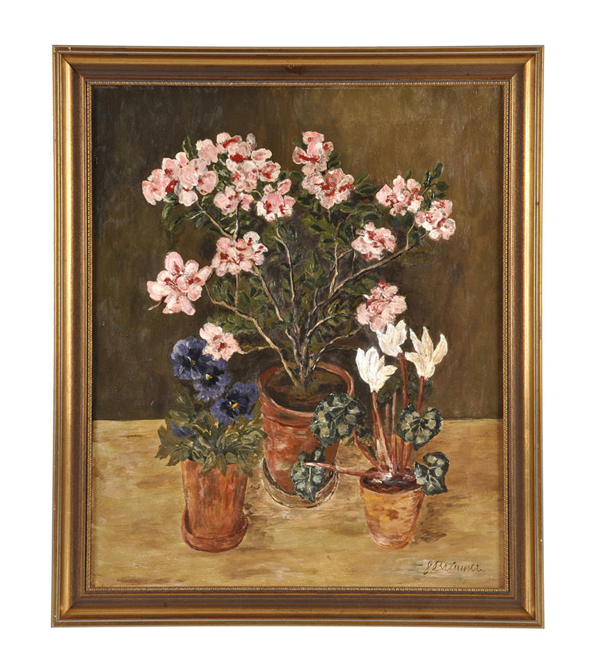 GERDA BRUNNER. ”Azaleor i en kruka.” Stilleben, 2. 1900-talets första hälft.