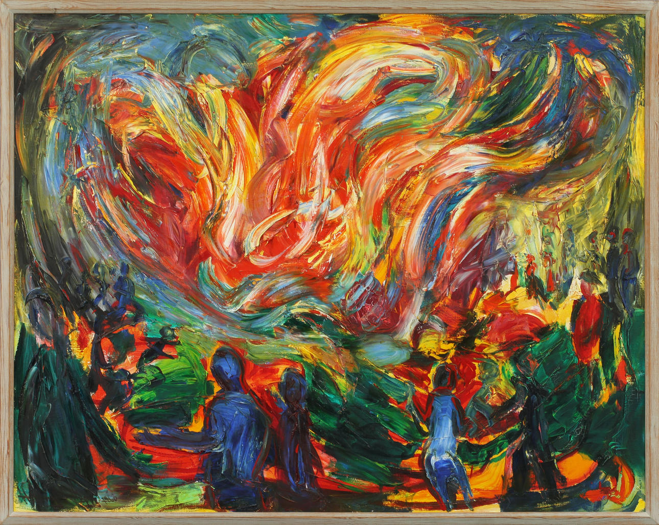 HILDING HULTBERG. Komposition med figurer, olja på duk, signerad.