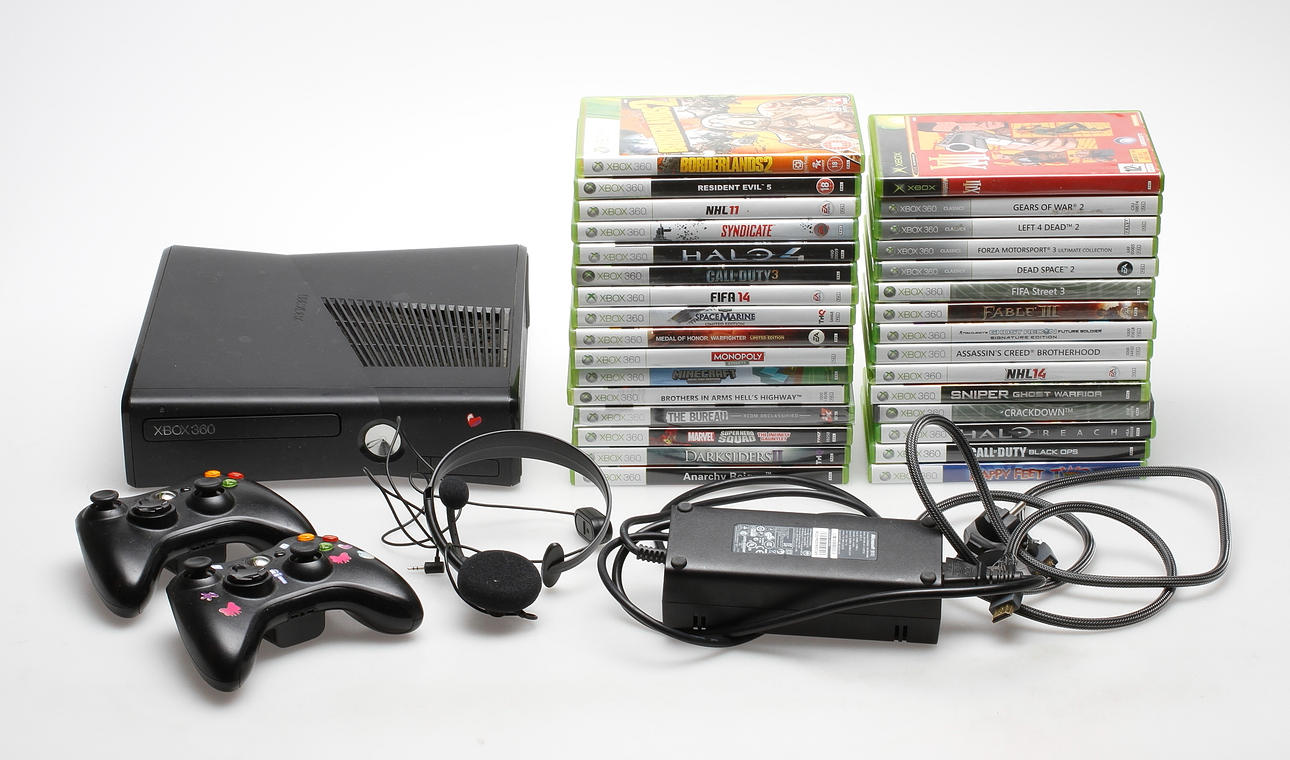 SPELKONSOL, slim, X-BOX 360.