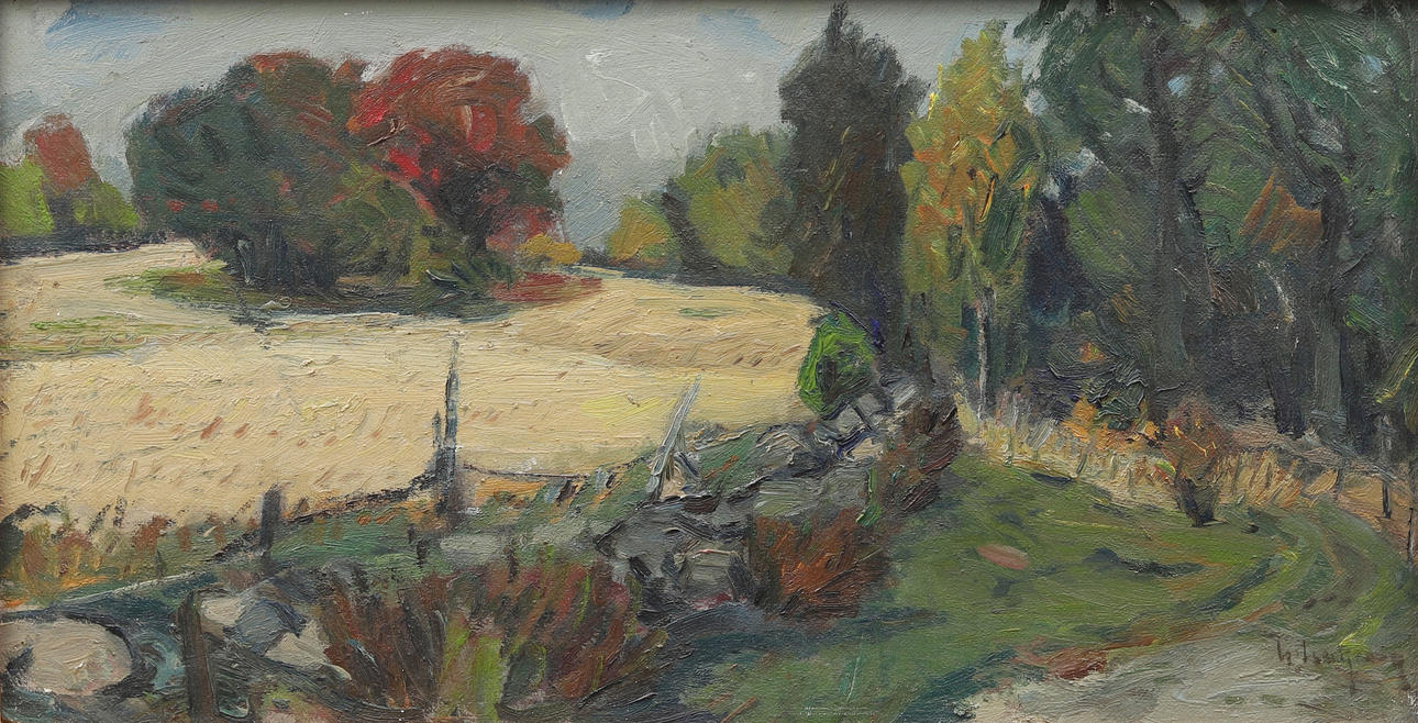 GIDEON ISAKSSON. Landscape, oil on Board, signed.