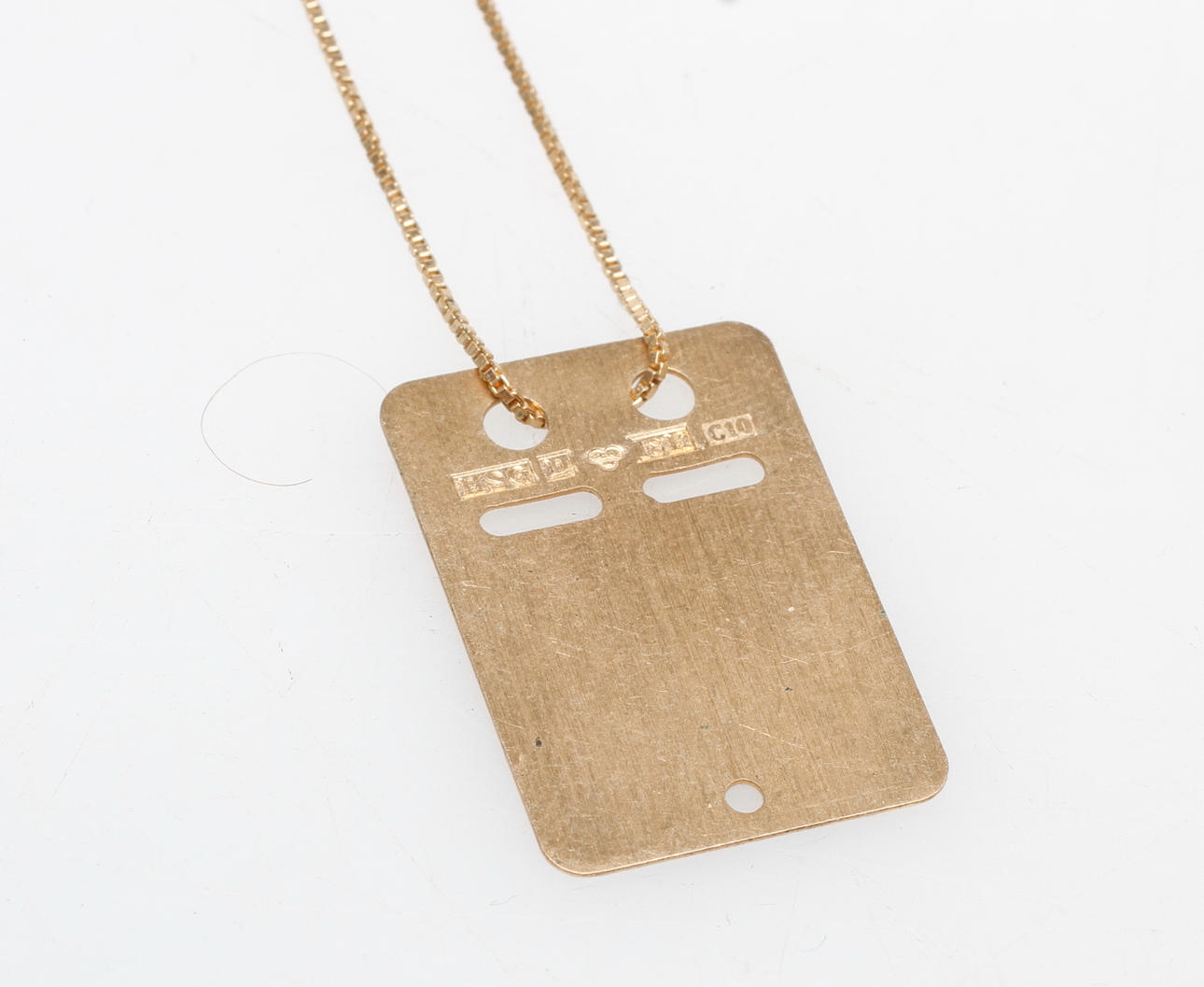 HALSKEDJA MED ID-BRICKA, 18k guld, vikt ca 5,5 gr.