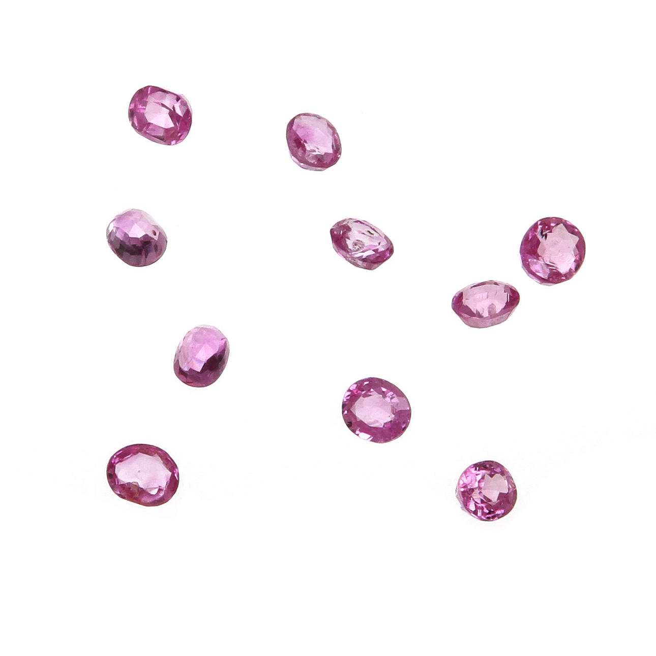 ÄDELSTENAR, 10 st, rosa safirer. Vikt ca 2,75 ct.