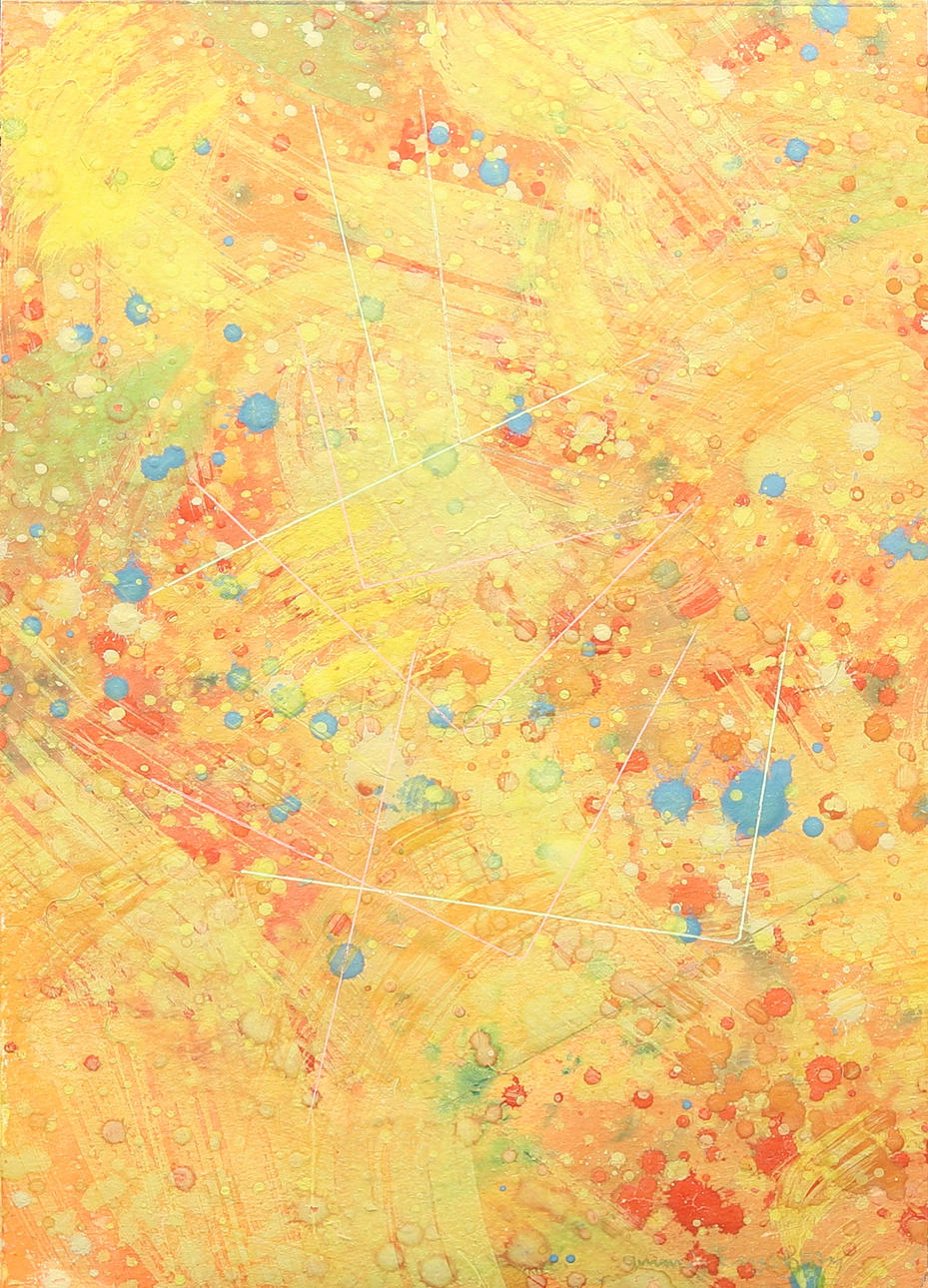 AMANDA ENGSTRÖM. Abstract composition, mixed media, signed.