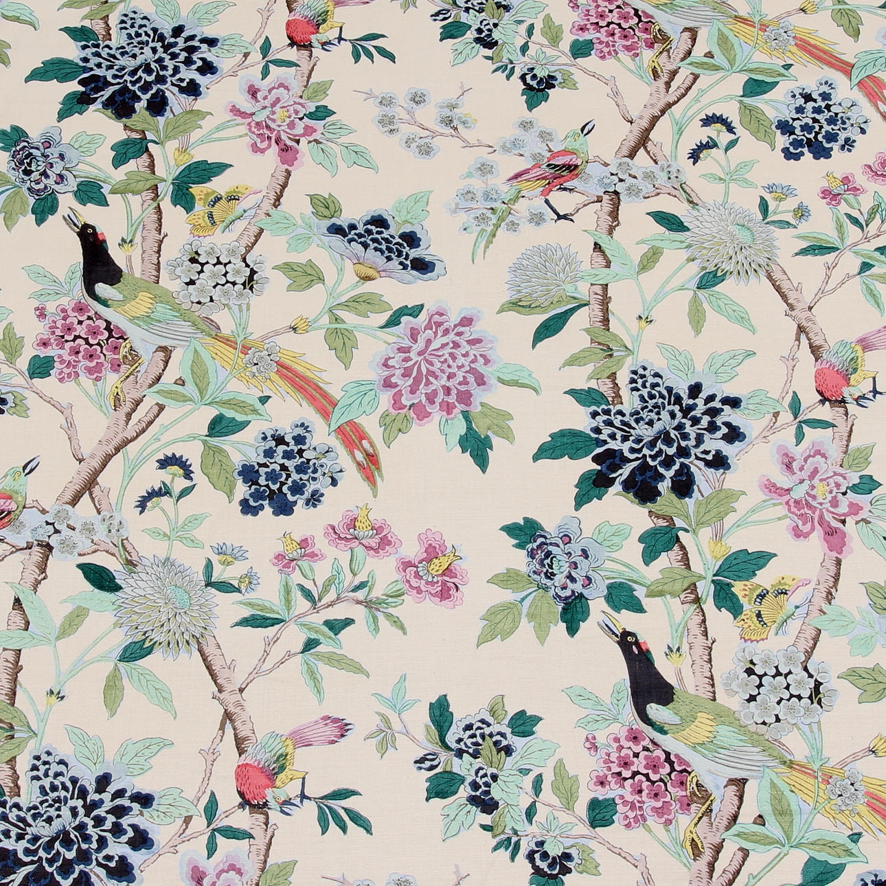 TYG, mönstrad tryckt dekor, uppskattningsvis ca 12-16 meter.