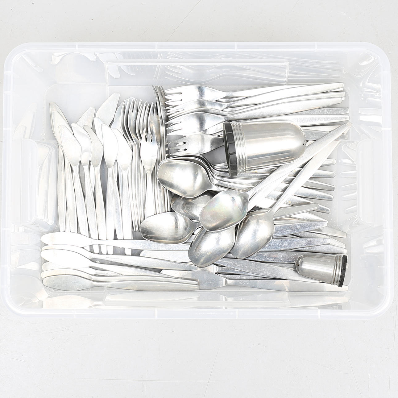 BESTICKUPPSÄTTNING, 66 delar, "Focus steel" Folke Arnström, Gense.