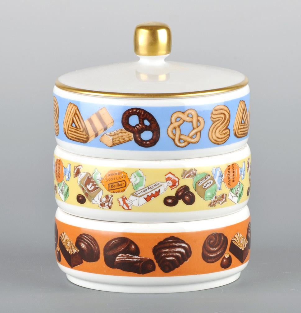 ALBOTH & KAISER. Stapelbar godisbricka, efter 1958.