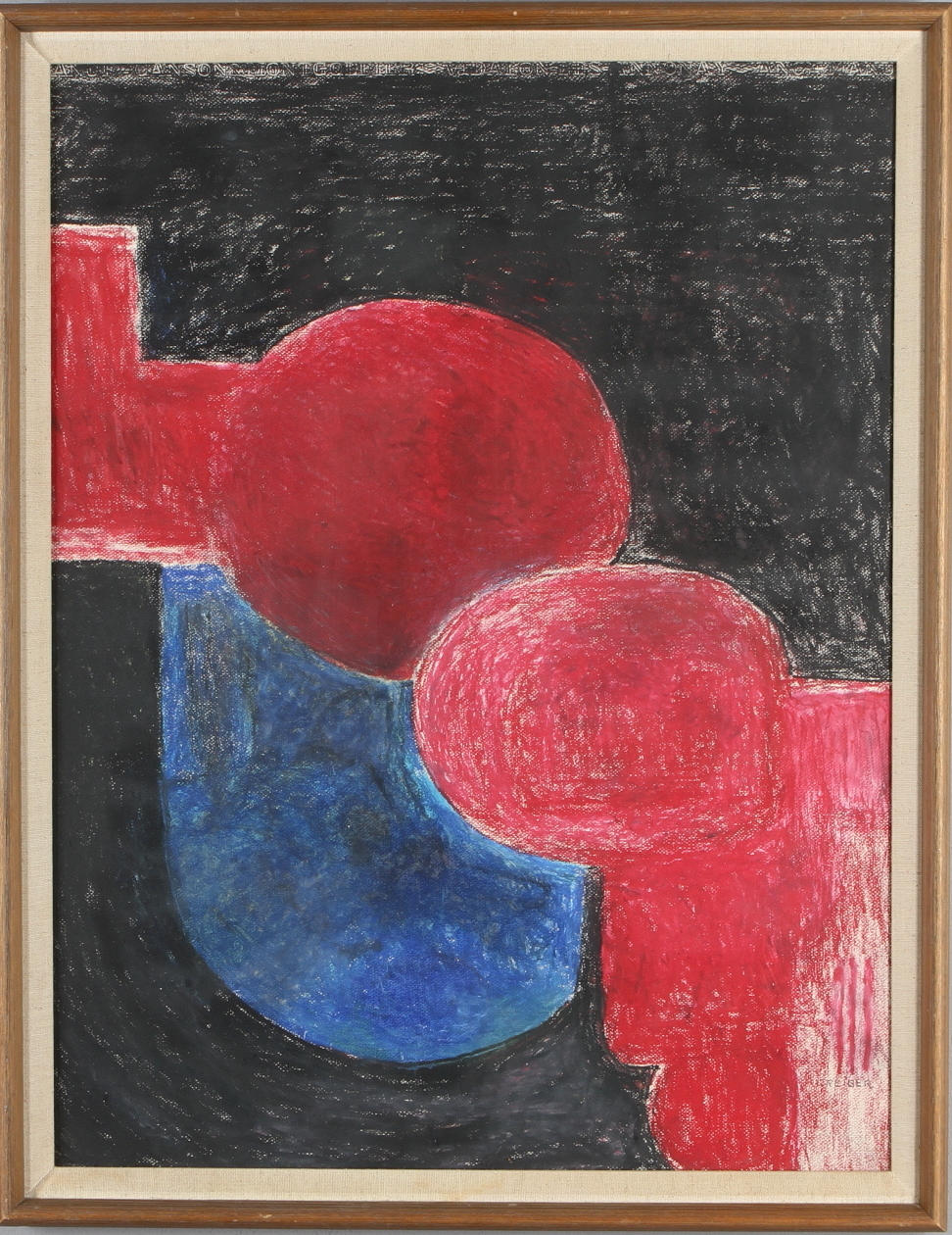 GUNNAR GREIBER. "Schackspelarna", blandteknik, signerad.