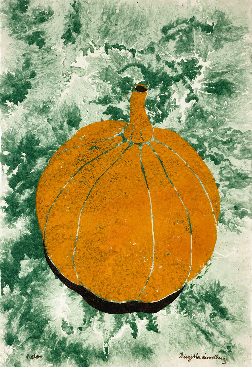 BIRGITTA LUNDBERG. Melon, blandteknik.