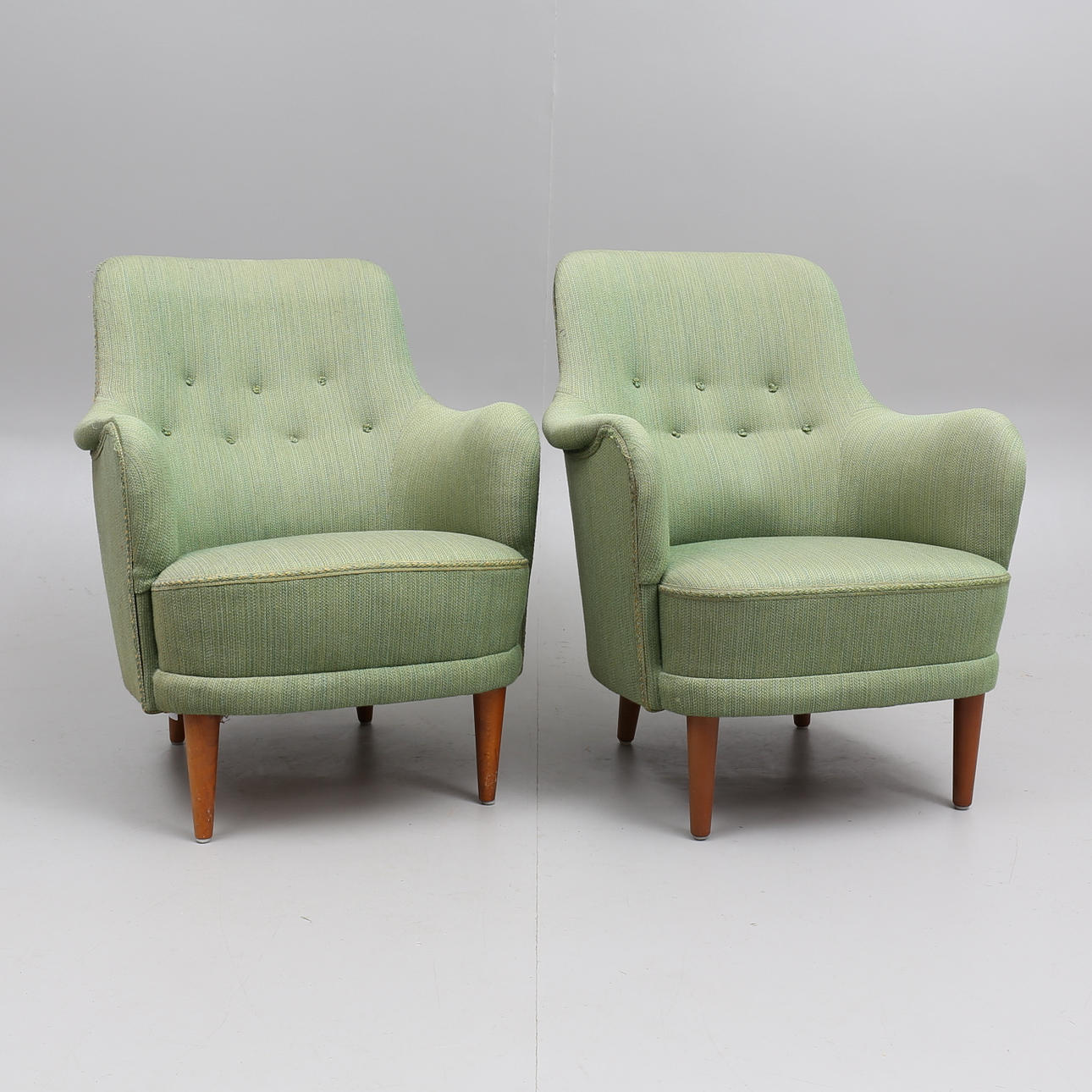 CARL MALMSTEN. Fåtöljer, ett par, "Samsas",OH Sjögren, Tranås.