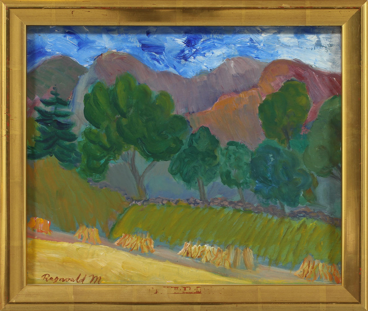 RAGNVALD MAGNUSSON. Landskap, olja på pannå, signerad.