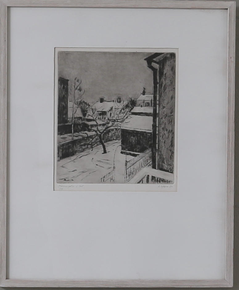 ALEX SJÖGREN SAMT EDVIN LINDHOLM-HOUGE. 2 st, grafik samt teckning, signerade och daterade.